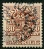 Tj36v. Intressant märke med delat vm i hörnen, jag tycker mig skymta delar av FYRA kronor, men en avstämning med expertrådets Peter Lorentzon gav svaret att bara två kronor formellt kan säkerställ...