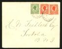 Brev med 5 BIT + 2x 10 BIT Christian IX, sänt till Tortola, Brittiska jungfruöarna. Stpl FREDERIKSSTED 4.1.1908