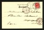 F15. 3 cents på vackert (0,5 cm riss) vykort "Hilsen fra St. Thomas" sänt till Frankrike. Stpl ST.THOMAS 18.4.1901. F 2000 kr