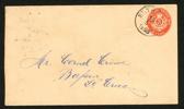 Fk8. 3 cents frankokuvert (med förskjutet vm), sänt från ST.THOMAS 19.5.1896 till St.Croix. F 1400 kr