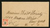 F36. 40 BIT Christian IX som singel på brev till USA, stpl ST.THOMAS 6.6.1906. F 3000 kr