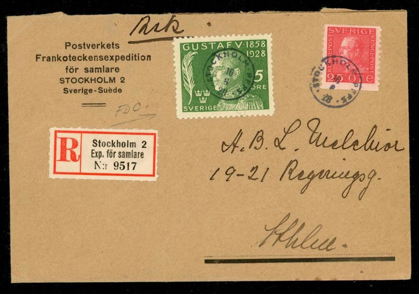 F226 (+F182). 16.6.28. Ovanligt FDC med vinjett enl bild.