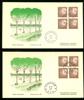 F420 (HA9). 3.9.62. Kpl på två FDC. Gyllenspetz V4 (Magasin Copenhagen)