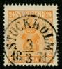 F10d2. STOCKHOLM 3.3.1871. Felfritt, lyxstämplat ex. Nyanserat och sign O.P.