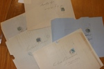 Parti uppvikta brev 1872-79, alla med enkelt porto 12 öre