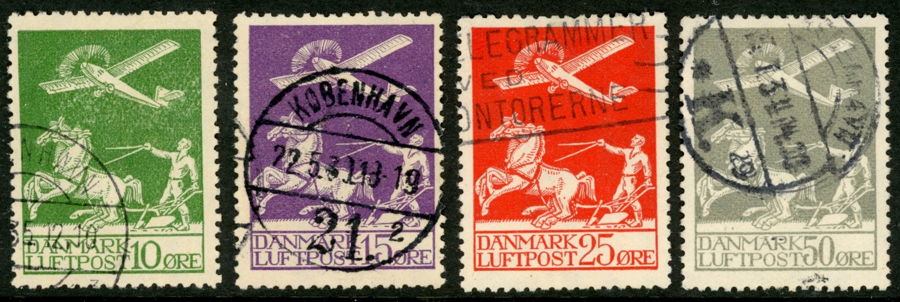 F213-16. Stpl serie utom 1 kr. Ktt på 10 öre.
