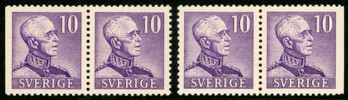 F273BC + CB båda med "streck i rockkanten". Postfriska par. F 3600 kr