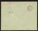 Vackert brev med fem ex 2 öre ringtyp (3-strip + par) stpl PKXP Nr 8 B UPP 4.4.1892, sänt till Sthlm.