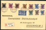 F115-25. Landstorm II på brev stämplat DAGEN FÖRE utgivningen 20.12.16. Tyvärr två märken med defekter; 24 öre riss och 1 krona abruten hörntand, men övriga ser felfria ut.