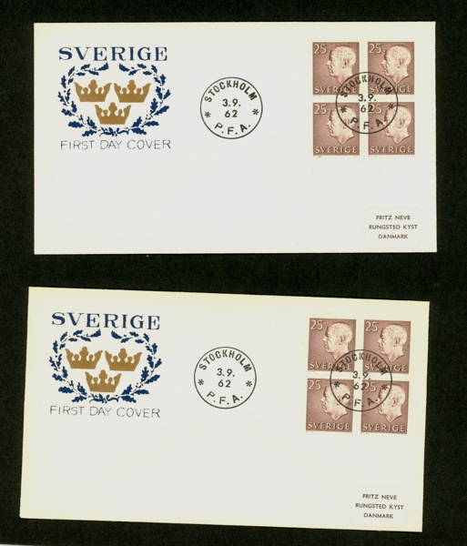 F420 (HA9). 3.9.62. Lot två FDC, okänd vinjett på utgåvan?