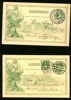 bKe9. 18.9.1897. Lot med två stycken "FDC" med olika stämplar, det ena tilläggsfrankerat till Tyskland.
