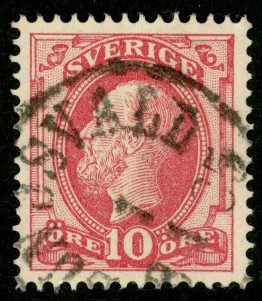 F39. Sidvänd stpl SUNDSVALL 1.1.1885, dvs FÖRSTA DAGEN.