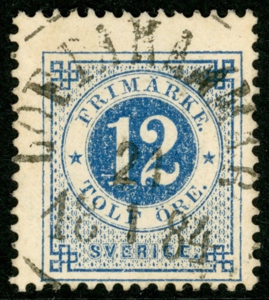 F32. LOFTAHAMMAR 21.1.1884. Lyxstämplat men snedcentrerat.