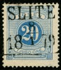 L16a. SLITE 8.1.1879. Vackert ex trots kt t.v. Upptill är tandningen felfri. Svagt veck. Sign O.P.