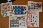 "POSTEN PROVEX". Lot fem olika souvenirark med påtryck. Utan plastfickor. Ovanliga!