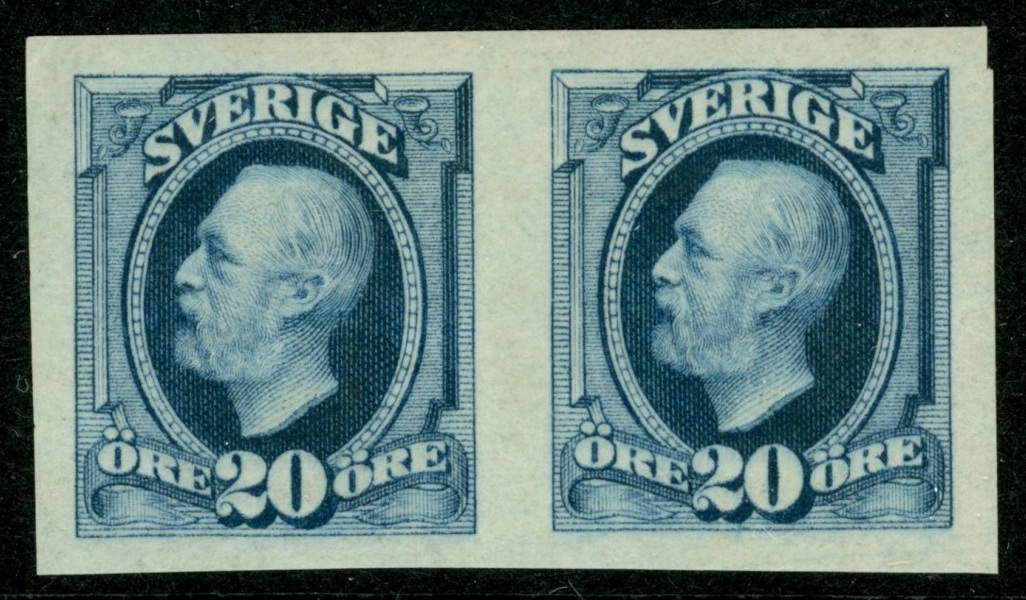 F56v1. Ostämplat, otandat par. Breda marginaler. F 2000 kr