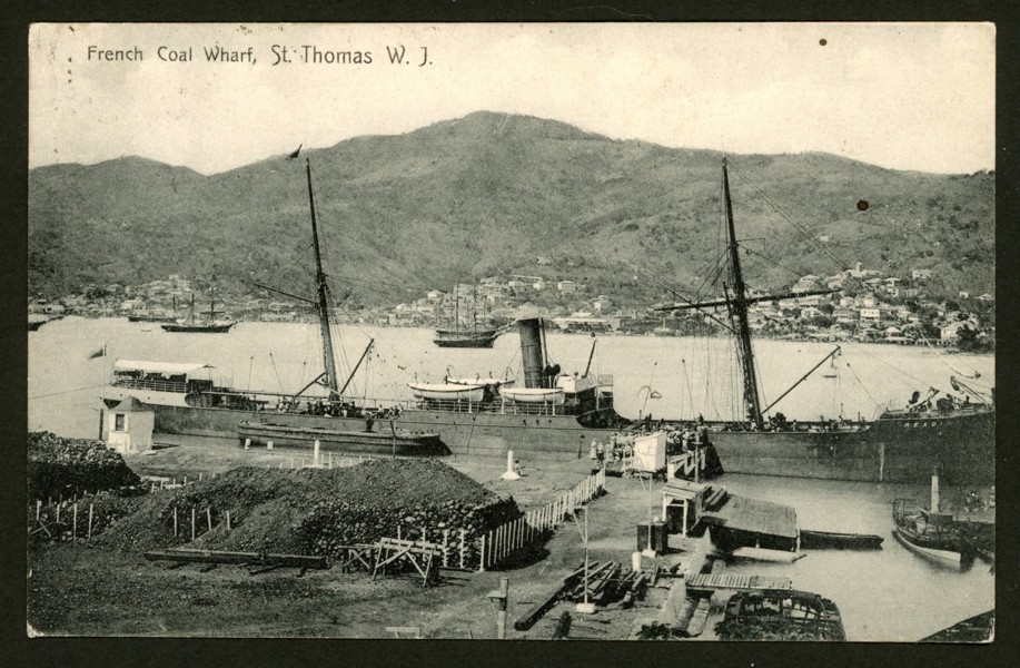 St. Thomas. Vykort enl bild, äldre formatet. Skickat -07. Plundrat på frimärket.