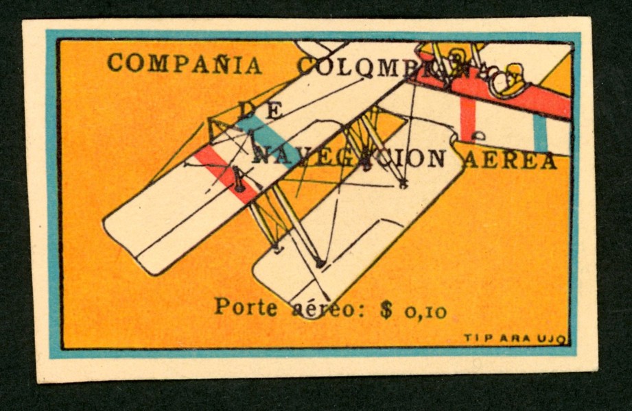Colombia. Luftpostmärke $ 0,10 på klipp. Ovanligt!?
