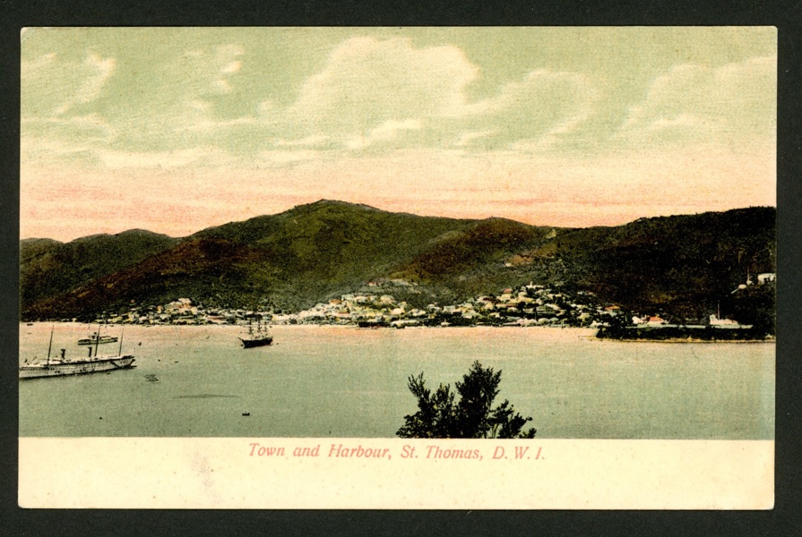 "Town and harbour", St Thomas. Obeg kort.