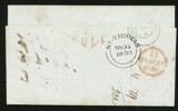 Förfilateli. Vackert brev daterat St Croix 1850, sänt till Danmark. Röd lösennotering på framsidan och baksidan div transitstämplar. Spännande objekt!