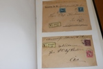 Pärm med brev Oscar II-bandmärken, alla sända till (eller inom) Jämtland. Blandad kvalitet men flera trevliga, t.ex. ass och rek.