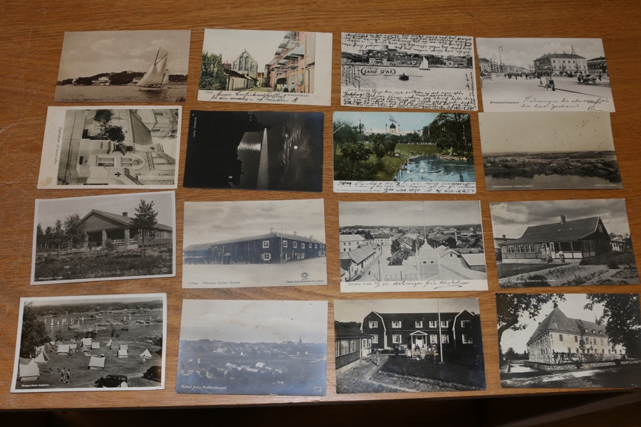 Södra och mellersta Sverige. Lot 30 äldre kort, flera trevliga.