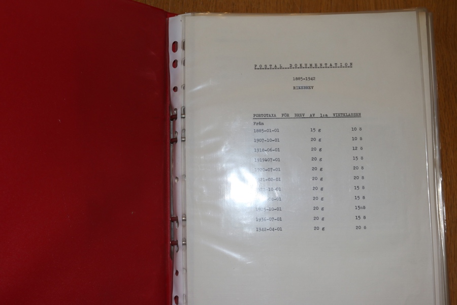 Pärm med 18 brev och tjänstebrev 1860-1920. Flera trevliga tjänstebrev, bl.a. rek och ass. Se några bildexempel.