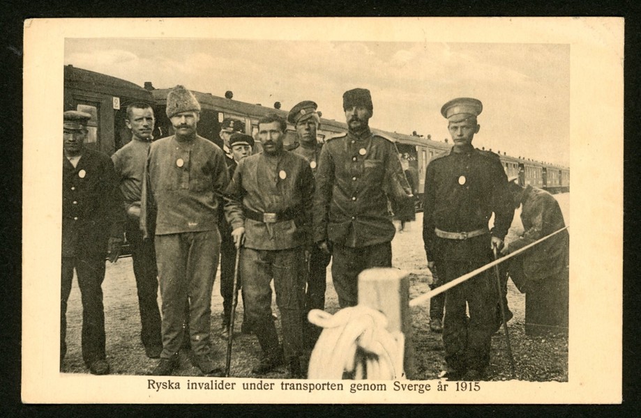 Ryska invalider på resa genom Sverige 1915.