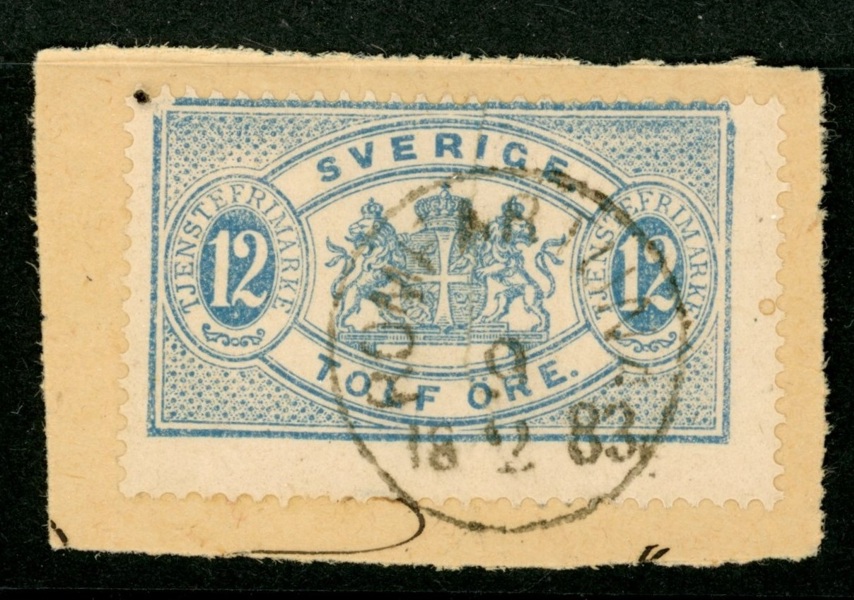 Tj12. ROMFARTUNA 9.2.1883 på klipp. En lite ovanligare stämpel.
