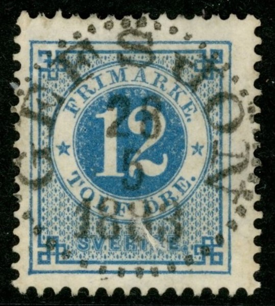 F32. GEFSJÖN 28.5.1883. Vackert, lyxstämplat ex!