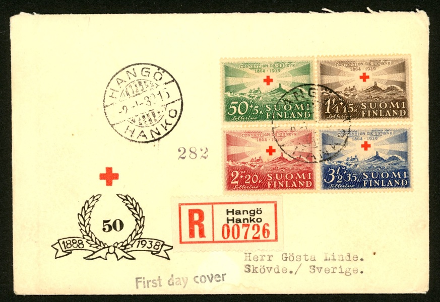 Lot tre finska brev/FDC bl.a. FDC 2.1.39 (F 2000 kr)