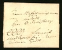 Vackert brev till kronobefallningsmannen välädle herr Olof Frössberg (död 1817) i Svanvik på Orust, med express. Från kronobefallningsmannen Gädda 1814, med ridande kronorättare direkt.
