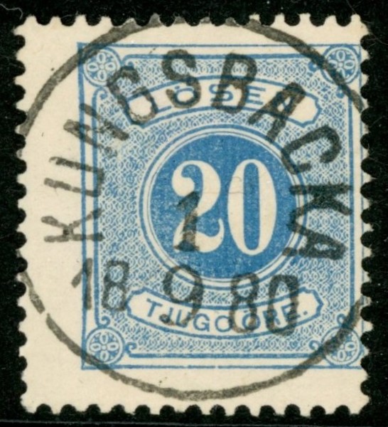 L6. KUNGSBACKA 1.9.1880. Fantastisk lyxstämpel.