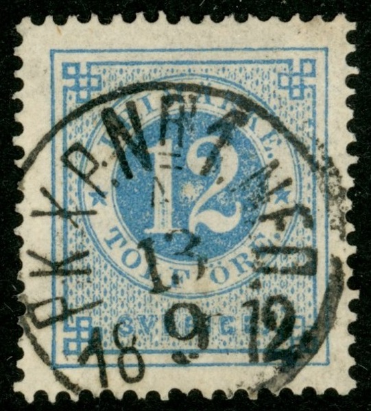 F21jv7. PKXP No 1 NED A 13.9.1872. En kort tandspets t.v, annars ett praktex. Nyansbestämt av intygsskrivare Mats Nilsson.