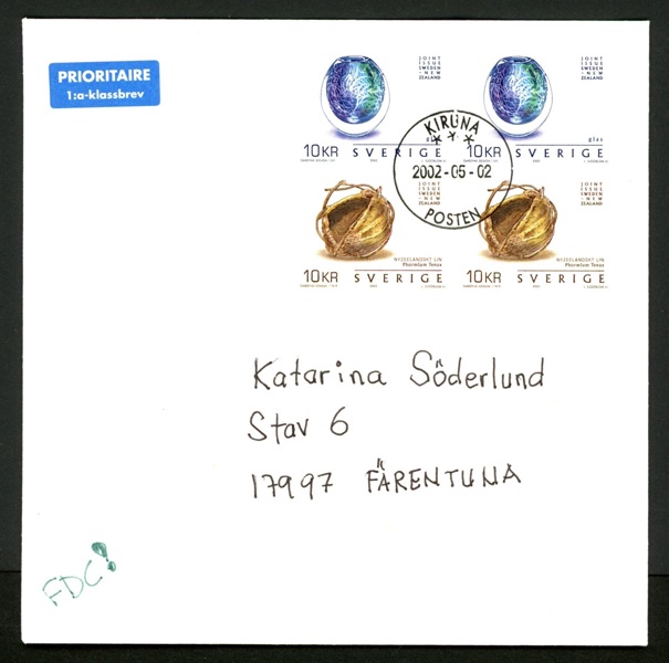 02.05.02. Privatgjort fdc utan vinjett med 4-block