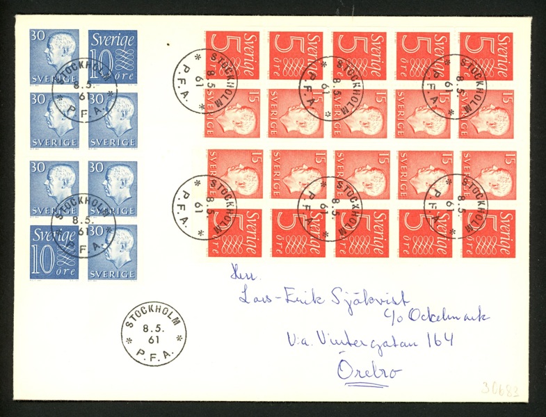 8.5.61. Brev med all fyra block på samma FDC