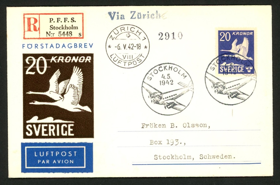 4.5.42. Svanar 4-s på FDC med vinjett