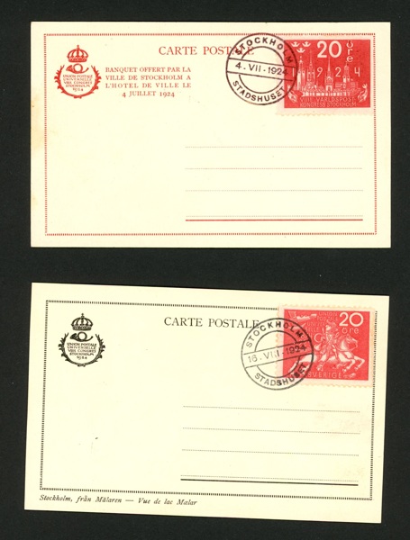 4.VII.24 och 16.VIII.24. Lot två FDC (kort) med F199 resp F214