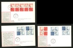 1.6.57. Lot tre FDC enl bild, alla med vinjett