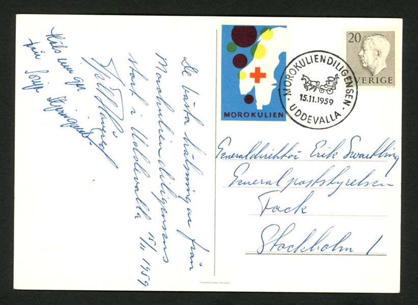 "Morokulien-diligensen" 1959, stpl UDDEVALLA 15.11.59