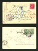 Lot med två vykort; ett lösenbelagt till Tyskland frankerat med 10 öre och sänt 1901, samt ett annat 1902 till samme mottagare nu i Sverige, från Tyskland.