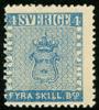 F2E4. Ostämplat, fräscht ex (sned centrering) av 1885 års eftertryck.