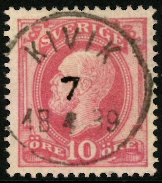 KIVIK 7.4.1889. Sjuan ifylld med bläck.
