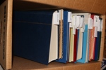 Stämpelparti i 13 insticksalbum sorterat på landskap. Ogenomgånget av mig, tycks vara 1900-tal och finnas en hel del fint material. De flesta album med mycket innehåll. Se bildexempel.