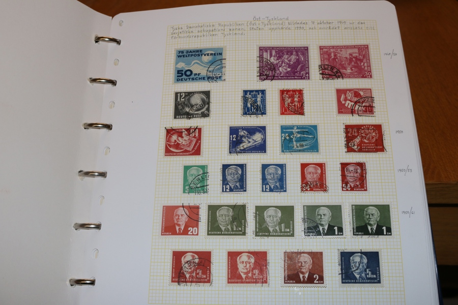TYSKLAND/DDR. Stämplad samling med hemgjord montering 1949-1990.