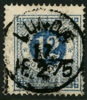 F21. LUNDA 17.2.1875. Ovanlig stpl D-län, lite kladdig men mitt i prick!