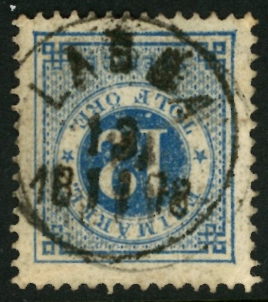 F32. Omvänd svår stämpel LAGGA 13.11.1878. Postal 3000 kr