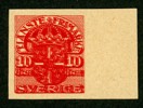 Tj32P. Dubbeltryck av 10-öresvalören på provtryckspapper. På märkets baksida text SPECIMEN PROFTRYCK MACULATUR.