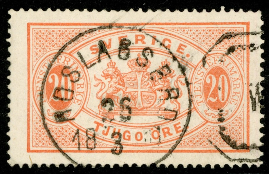 Tj6. ROSLAGSBRO 26.3.1883 + del av WÄRDE-stämpel. Trevligt objekt.