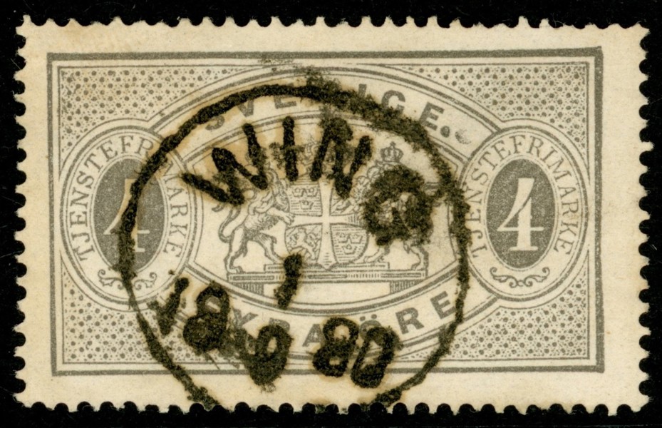 Tj2. WING 1.9.1880. Vackert men ngt ojämn tandning.